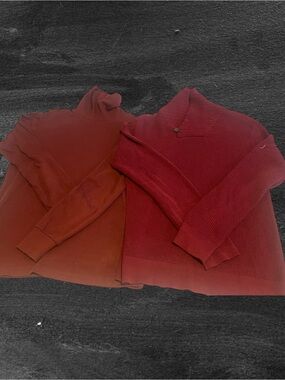 Banana Republic Men's Red Turtleneck & Ribbed Shawl Collar Sweaters
